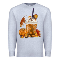 Heather Grey Pumpkin Spice Coffee Premium Sweatshirt - FaDigitalArtStudio