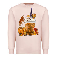 Pale Pink Pumpkin Spice Coffee Premium Sweatshirt - FaDigitalArtStudio