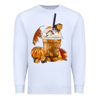 White Pumpkin Spice Coffee Premium Sweatshirt - FaDigitalArtStudio