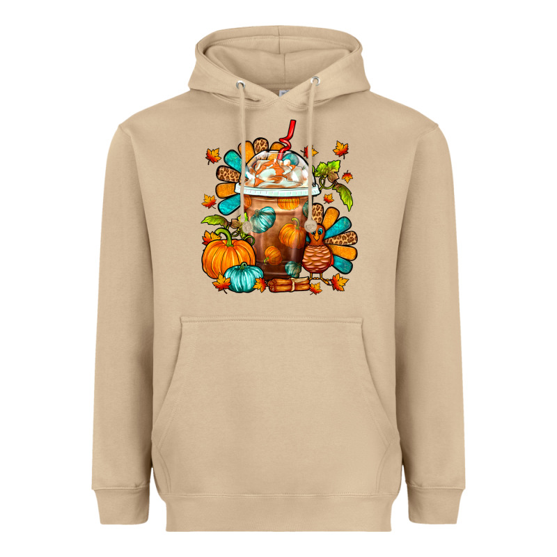 Thanksgiving Frappe Coffee Heavyweight Hoodie by FaDigitalArtStudio | Teevron