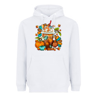 White Thanksgiving Frappe Coffee Heavyweight Hoodie - FaDigitalArtStudio