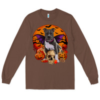 Chestnut halloween pitbull dog Long Sleeve Tee - RanaPortraitStore