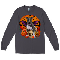 Smoke halloween pitbull dog Long Sleeve Tee - RanaPortraitStore