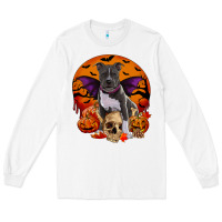 White halloween pitbull dog Long Sleeve Tee - RanaPortraitStore