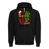 Black love teacher life christmas Zipper Hoodie - CowGirlArtShop