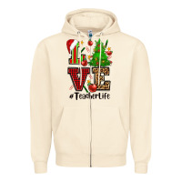 Love Teacher Life Christmas Zipper Hoodie | Teevron