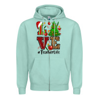 Seafoam love teacher life christmas Zipper Hoodie - CowGirlArtShop