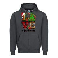 Smoke love teacher life christmas Zipper Hoodie - CowGirlArtShop