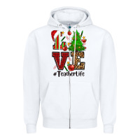 White love teacher life christmas Zipper Hoodie - CowGirlArtShop