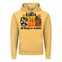 Vintage Mustard with god all things are possible Vintage Hoodie - MaliasSmallBusiness