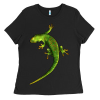 Black Green Lizard Illustrations Ladies Tee - LillyAllenDesigns