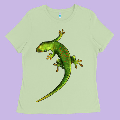 Green Lizard Illustrations Ladies Tee Designed By Lillyallendesigns