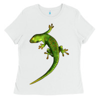White Green Lizard Illustrations Ladies Tee - LillyAllenDesigns