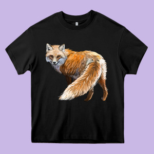 Red Fox Heavy Core Tee Designed By Lillyallendesigns