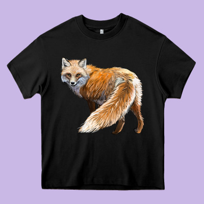 Red Fox Heavy Core Tee Designed By Lillyallendesigns