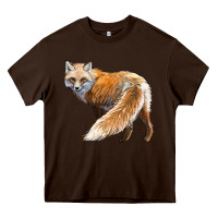 Chocolate Brown Red Fox Heavy Core Tee - LillyAllenDesigns