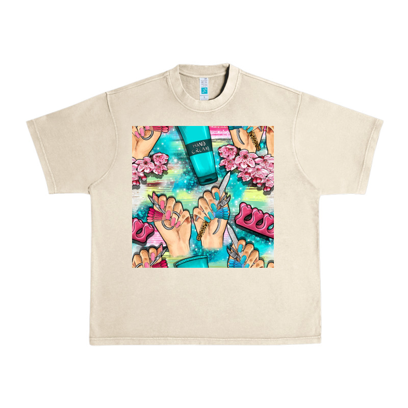 Hand Cream And Nail Tools With Serape And Glitter Seamless Pattern Bbs Urban Heavy Tee by BundleAndBundleShop | Teevron