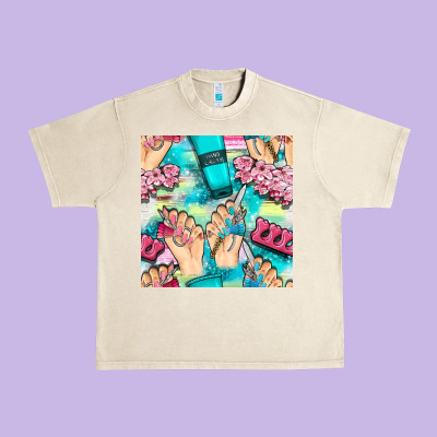 Hand Cream And Nail Tools With Serape And Glitter Seamless Pattern Bbs Urban Heavy Tee Designed By Bundleandbundleshop