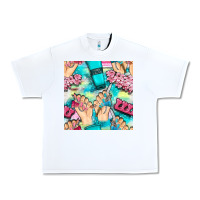 White hand cream and nail tools with serape and glitter seamless pattern bbs Urban Heavy Tee - BundleAndBundleShop