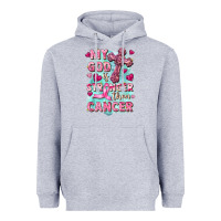 Heather Grey My God is stronger than Cancer Heavyweight Hoodie - FaDigitalArtStudio