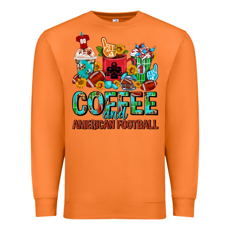 Coffee And American Football Coffee Cups Premium Sweatshirt by FaDigitalArtStudio | Teevron