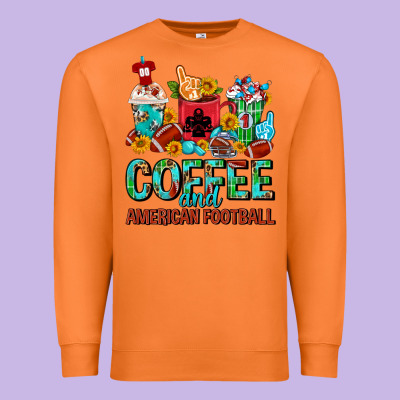 Coffee And American Football Coffee Cups Premium Sweatshirt Designed By Fadigitalartstudio