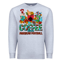 Heather Grey Coffee And American Football Coffee Cups Premium Sweatshirt - FaDigitalArtStudio