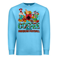 Ocean Blue Coffee And American Football Coffee Cups Premium Sweatshirt - FaDigitalArtStudio