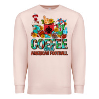 Pale Pink Coffee And American Football Coffee Cups Premium Sweatshirt - FaDigitalArtStudio