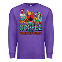 Purple Coffee And American Football Coffee Cups Premium Sweatshirt - FaDigitalArtStudio