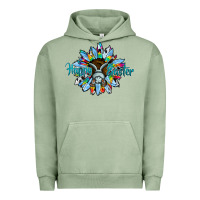 Pigment Oil Green happy easter sunflower Urban Hoodie - CowhideDigitalArt