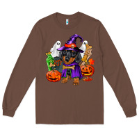 Chestnut Halloween dachshund puppy dog Long Sleeve Tee - RanaPortraitStore