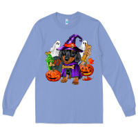 Colony Blue Halloween dachshund puppy dog Long Sleeve Tee - RanaPortraitStore