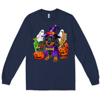 Navy Halloween dachshund puppy dog Long Sleeve Tee - RanaPortraitStore