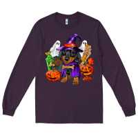 Plum Halloween dachshund puppy dog Long Sleeve Tee - RanaPortraitStore