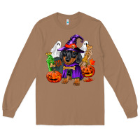 Toasted Coconut Halloween dachshund puppy dog Long Sleeve Tee - RanaPortraitStore