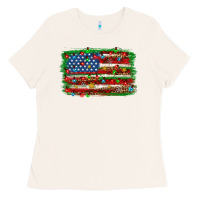 Bone Christmas american flag Ladies Tee - NancyCooperArtShop