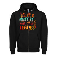 Black fall breeze and autumn leaves Zipper Hoodie - CowGirlArtShop