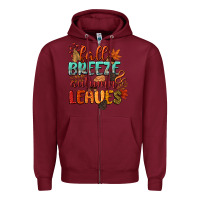 Burgundy fall breeze and autumn leaves Zipper Hoodie - CowGirlArtShop