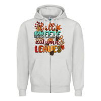 Dove Grey fall breeze and autumn leaves Zipper Hoodie - CowGirlArtShop