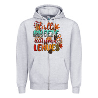 Heather Grey fall breeze and autumn leaves Zipper Hoodie - CowGirlArtShop