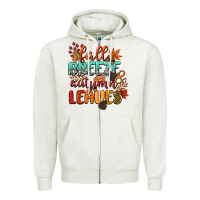 Oatmeal Heather fall breeze and autumn leaves Zipper Hoodie - CowGirlArtShop