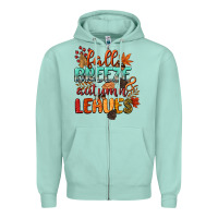 Seafoam fall breeze and autumn leaves Zipper Hoodie - CowGirlArtShop