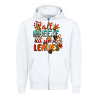 White fall breeze and autumn leaves Zipper Hoodie - CowGirlArtShop