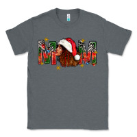 Charcoal Heather Western Mom With Woman In Santa Hat Classic Tee - BundleAndBundleShop