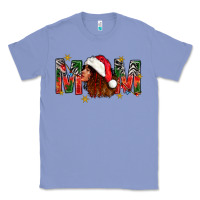 Colony Blue Western Mom With Woman In Santa Hat Classic Tee - BundleAndBundleShop