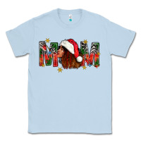 Dusty Blue Western Mom With Woman In Santa Hat Classic Tee - BundleAndBundleShop
