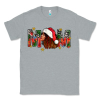 Heather Grey Western Mom With Woman In Santa Hat Classic Tee - BundleAndBundleShop
