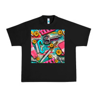 Nail Art Tools And Hand Cream With Serape And Turquoise Glitter Seamle Urban Heavy Tee | Teevron