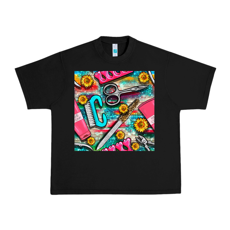 Nail Art Tools And Hand Cream With Serape And Turquoise Glitter Seamle Urban Heavy Tee by BundleAndBundleShop | Teevron